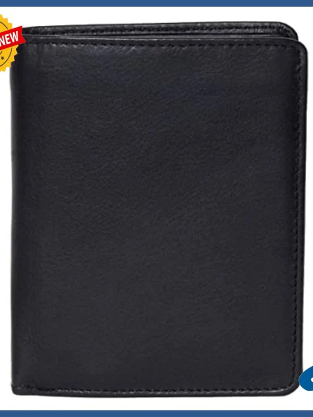 Men's Full Grain Leather Bifold Wallet RFID Blocking Large Capacity